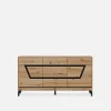 Outlet Furni Home Komoda z czarnym dekorem KRIS 163.5 cm
