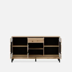 Outlet Furni Home Komoda z czarnym dekorem KRIS 163.5 cm