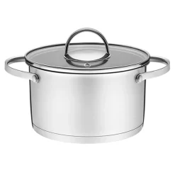 Prima Cucina Garnki, Patelnie I Pokrywki^Komplet 4 garnków z pokrywkami chrom MILANO