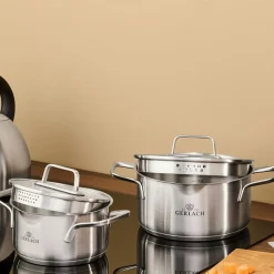 Clearance GERLACH Komplet 3 garnków ze stali nierdzewnej AMBIENTE