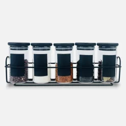 Best inny Komplet 5 pojemników do przypraw na stojaku 160 ml