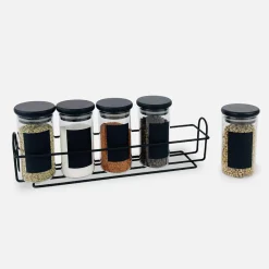 Best inny Komplet 5 pojemników do przypraw na stojaku 160 ml