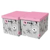 ERKAR OPAKOWANIA SP. Z O.O. Pudełka I Pojemniki Do Przechowywania^Komplet 2 pudełek tekturowych KWIAT RÓŻOWY PASKI XL
