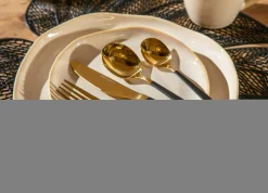 Sztućce^Komplet sztućców dla 6 osób NOBLE GOLD BLACK 24 el.