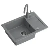 Outlet Komplet zlewozmywak QUADRON szary SMART 1K/Z/K/O 62X44 z szarą baterią