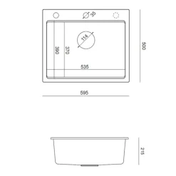 Outlet inny Komplet zlewozmywak QUADRON szary MASTER BASE 1K 59,5x50 cm z akcesoriami
