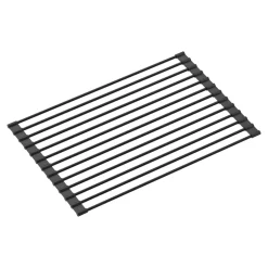 Zlewozmywaki^Komplet zlewozmywak QUADRON czarny MAX 77x44 cm z akcesoriami
