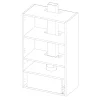 New Qubik Korpus 60x98,5 biały z czarnym okapem OKPZH18EF