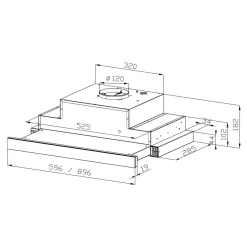 Hot Qubik Korpus 60x60 biały z okapem czarnym OKPZH17EF