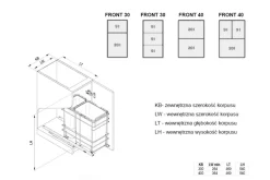 Discount Kosz do sortowania odpadów INSIDE 2x20l