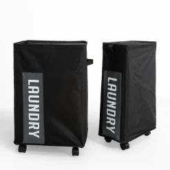 Discount inny Kosz na pranie z pokrywką na kółkach 39x19x60 cm
