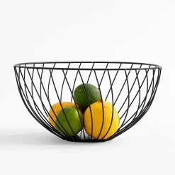 inny Miski, Patery I Półmiski^Koszyk na owoce, czarny, 25 cm