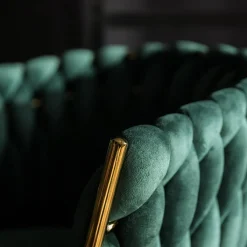 Discount Krzesło welurowe na złotych nogach LIANA zielone