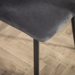 Krzesła^Krzesło welurowe szare ANUTO