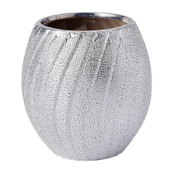 Akcesoria Łazienkowe|Akcesoria Łazienkowe^Kubek łazienkowy na szczoteczki ceramiczny srebrny 8,5 cm