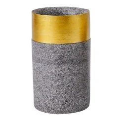 New Kubek łazienkowy na szczoteczki piasek szaro-złoty 10 cm