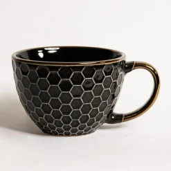Prima Cucina Szklanki I Kubki^Kubek ceramiczny czarny BRESCA JUMBO 440 ml