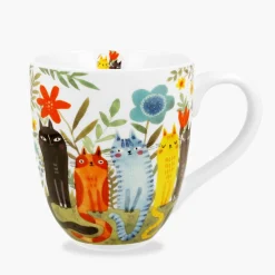 inny Szklanki I Kubki^Kubek porcelanowy KOCI ŚWIAT KOTY OGRODOWE 1000 ml
