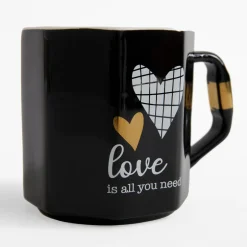 inny Kubek porcelanowy LOVE czarny 330 ml