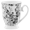 New Ambition Kubek porcelanowy w czarne kwiaty BLACK NATURE 300 ml