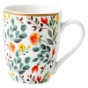 Sale inny Kubek porcelanowy w kolorowe kwiaty 330 ml