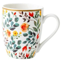 Sale inny Kubek porcelanowy w kolorowe kwiaty 330 ml