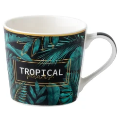 Hot Prima Cucina Kubek z porcelany w tropikalne liście 380 ml