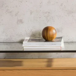 Estetica Figurki Dekoracyjne^Kula ceramiczna efekt drewna 11 cm