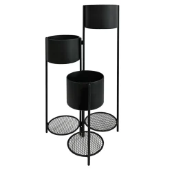 Online Kwietnik metalowy na 3 donice czarny 80 cm