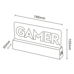 Best Zumaline Lampa dekoracyjna LED NEON GAMER