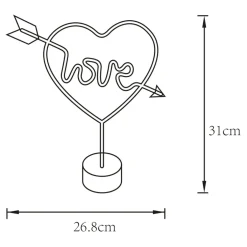 Zumaline Ozdoby Led|Lampy Stołowe^Lampa dekoracyjna LED serce czerwona LOVE