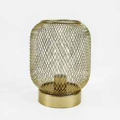 Zumaline Lampy Stołowe^Lampa dekoracyjna LED siatkowy klosz złota 14x16,5 cm