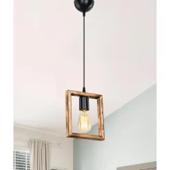 Discount Lampa drewniana wisząca ATRIA