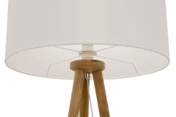 Spot - Light Lampy Podłogowe^Lampa na drewnianym trójnogu abażur biały ENNIE