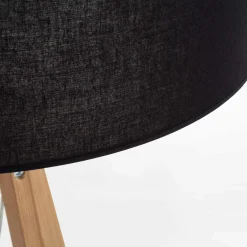 Clearance TK Tomasz Krywult Lampa na drewnianym trójnogu abażur czarny TREVISO