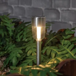 Zumaline Lampy Ogrodowe|Lampy Ogrodowe^Lampa outdoorowa solarna IP44 srebrna 34 cm