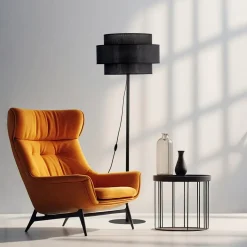 Clearance TK Tomasz Krywult Lampa podłogowa abażur czarny CALISTO