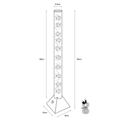 Hot Zumaline Lampa podłogowa dekoracyjna LED RGB USB srebrna AQUA 90 cm