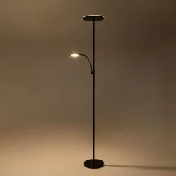 Zumaline Lampy Podłogowe^Lampa podłogowa LED czarna MANDI