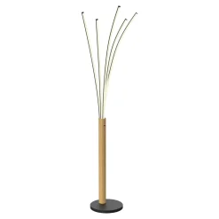 Hot Zumaline Lampa podłogowa LED VELDEN czarna drewniana