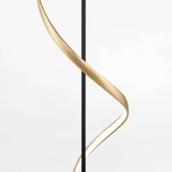 Best Paul Neuhaus Lampa podłogowa LED Wi-Fi czarno-złota Q-SWING z pilotem