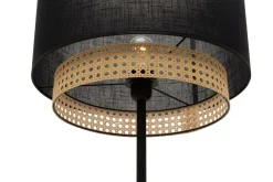 Outlet TK Tomasz Krywult Lampa podłogowa rattanowa czarna BOHO 145 cm