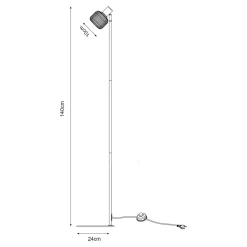 Discount Zumaline Lampa podłogowa regulowany klosz czarna STEM