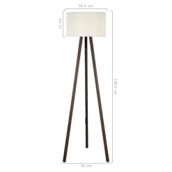 New Lampa podłogowa trójnóg orzech kremowa PIKO