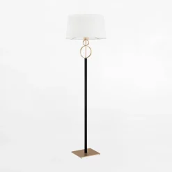 Clearance inny Lampa podłogowa z abażurem czarno-złota PERSEO