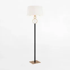 Clearance inny Lampa podłogowa z abażurem czarno-złota PERSEO