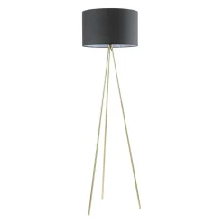 New Zumaline Lampa stojąca trónóg abażur czarny CARA