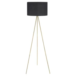 New Zumaline Lampa stojąca trónóg abażur czarny CARA