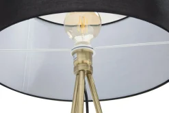 New Zumaline Lampa stojąca trónóg abażur czarny CARA