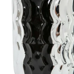 Lampy Stołowe^Lampa stołowa ceramiczna czarno-srebrna, 38 cm